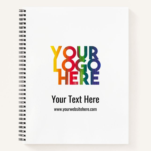 Cuaderno Logotipo comercial sencillo blanco (Anverso)