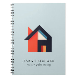 Cuaderno Logotipo de casa colorido moderno para agente inmo