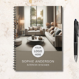 Cuaderno Logotipo de diseñador de interiores Foto Beige