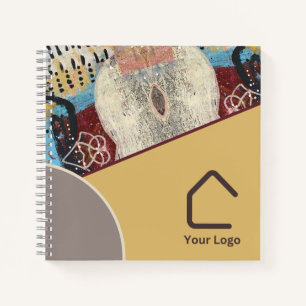 Cuaderno Logotipo de elegancia neutral Resumen de acentos d