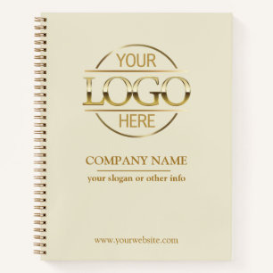 Cuaderno Logotipo de empresa corporativa de negocios beige