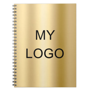 Cuaderno logotipo de empresa de negocios de oro