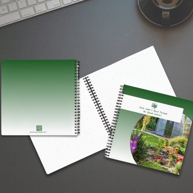 Cuaderno Logotipo de imagen promocional Cuidado del césped  (Promotional Image Logo Green Lawn Care Notebook)