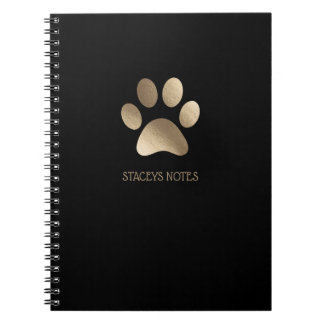 Cuaderno Logotipo de impresión de papel de oro y carbón veg