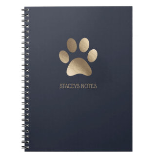 Cuaderno Logotipo de impresión Gold Y Navy Paw Personalizad