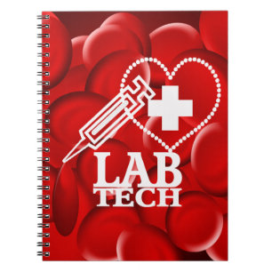 CUADERNO LOGOTIPO DE JERINGA DEL CORAZÓN DE LAB TECH