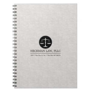Cuaderno Logotipo de Justicia de Lino Gris Claro