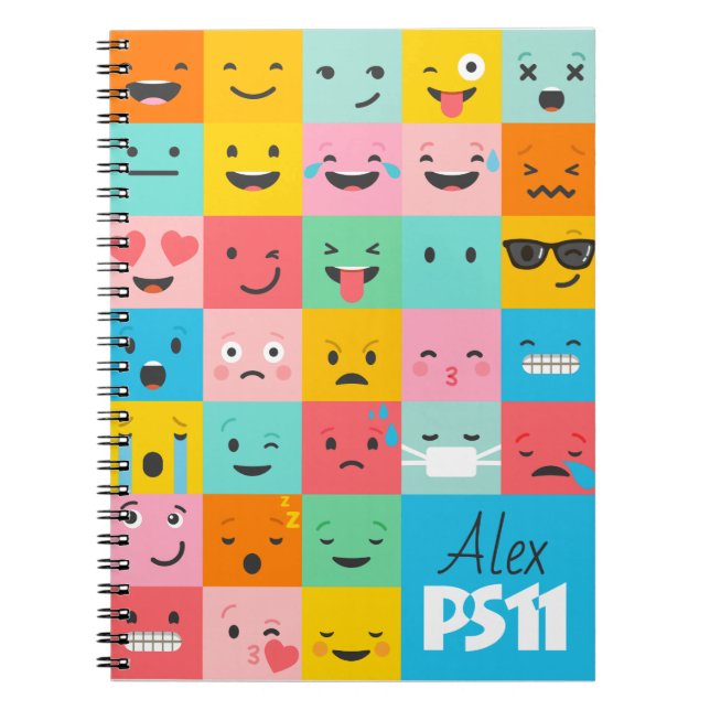 Cuaderno Logotipo de la escuela de Emoji (Frente)
