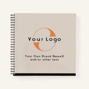 Cuaderno Logotipo de Light Tan + Black Text Company No come