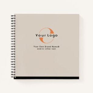 Cuaderno Logotipo de Light Tan + Black Text Company No come