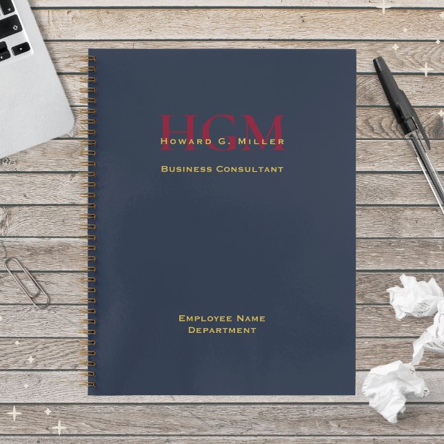 Cuaderno Logotipo de Monograma Empresarial Navy Burgundy Go (Subido por el creador)