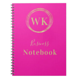 Cuaderno Logotipo de Monograma Oro Rosado Notas comerciales