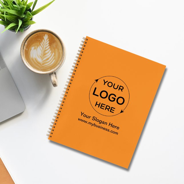 Cuaderno Logotipo de negocio del Personalizado naranja (Orange Custom Business Logo Notebook)