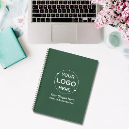 Cuaderno Logotipo de negocio del Personalizado verde