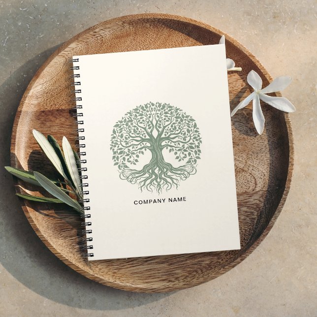 Cuaderno Logotipo de negocio ecológico del árbol de la vida (Subido por el creador)
