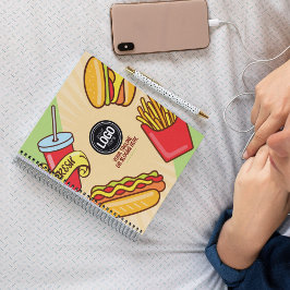Cuaderno Logotipo de negocio personalizado | Tema Hamburger
