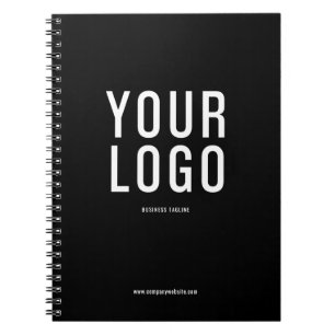 Cuaderno Logotipo de negocio Promoción mínima en blanco y n