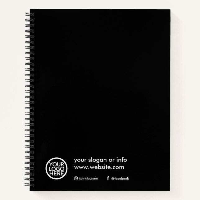 Cuaderno Logotipo de negocio promocional para personalizado (Anverso)