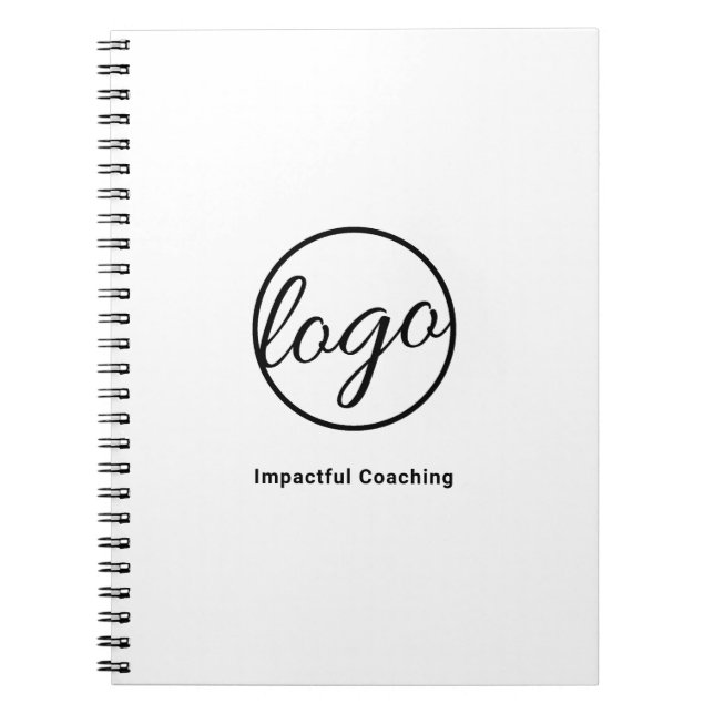 Cuaderno Logotipo de negocios en blanco y negro personaliza (Frente)