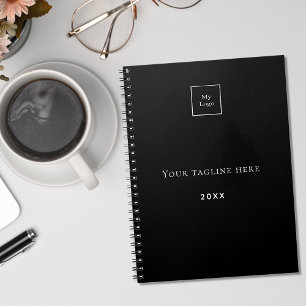 Cuaderno Logotipo de nombre monograma blanco negro negocio