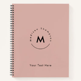 Cuaderno Logotipo de nombre personal monograma de círculo m