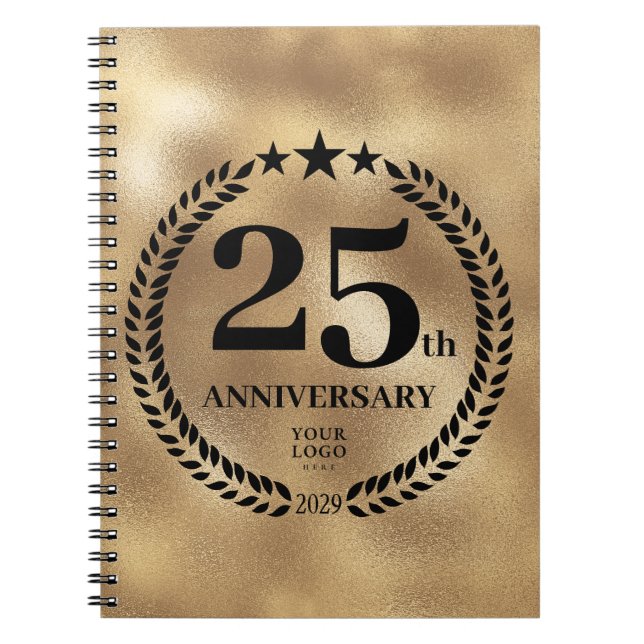 Cuaderno Logotipo de oro del 25° aniversario del programa (Frente)
