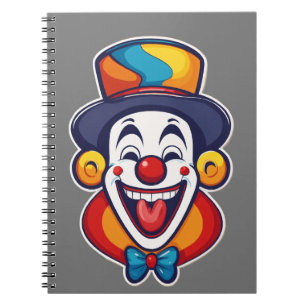 Cuaderno Logotipo de payaso feliz lindo para niños