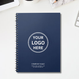 Cuaderno Logotipo de Personalizado mínimo moderno Navy azul