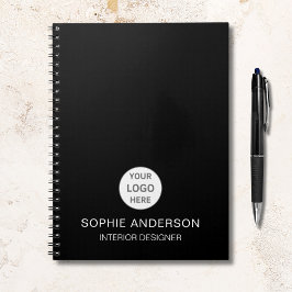 Cuaderno Logotipo de Personalizado moderno Negra profesiona