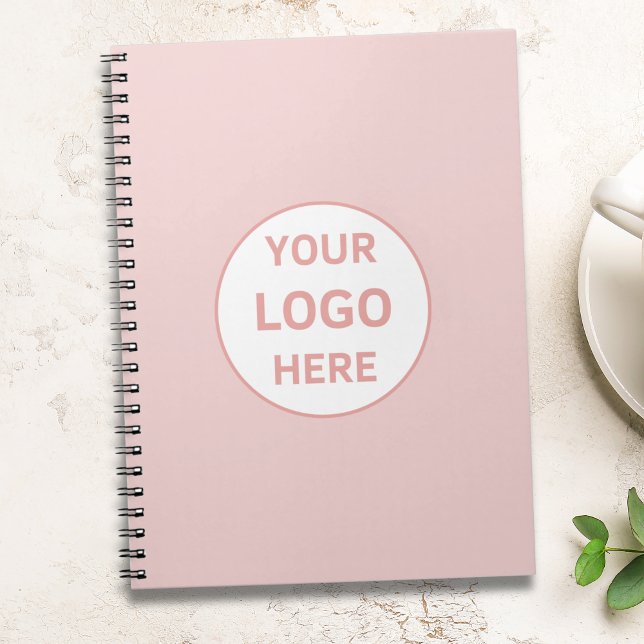 Cuaderno Logotipo de personalizado Rubor Pink Professional  (Custom Logo Blush Pink Professional Business Notebook)