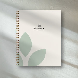 Cuaderno Logotipo de salud de consejero de crema de hoja ve