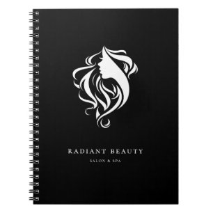 Cuaderno Logotipo de silueta femenina de salón de belleza m