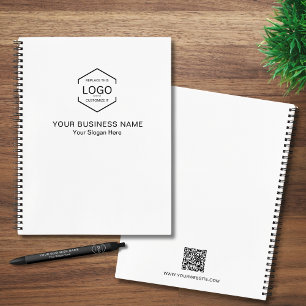 Cuaderno Logotipo de texto simple de la empresa Código QR