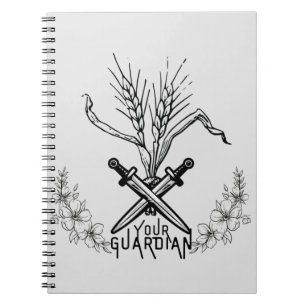 Cuaderno logotipo de trigo, espada y guardián