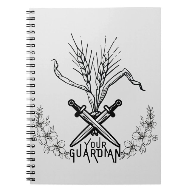 Cuaderno logotipo de trigo, espada y guardián (Frente)