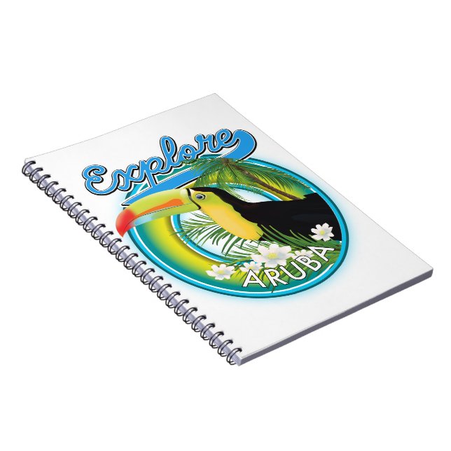Cuaderno logotipo de viaje Explorar Aruba (Lado Derecho)