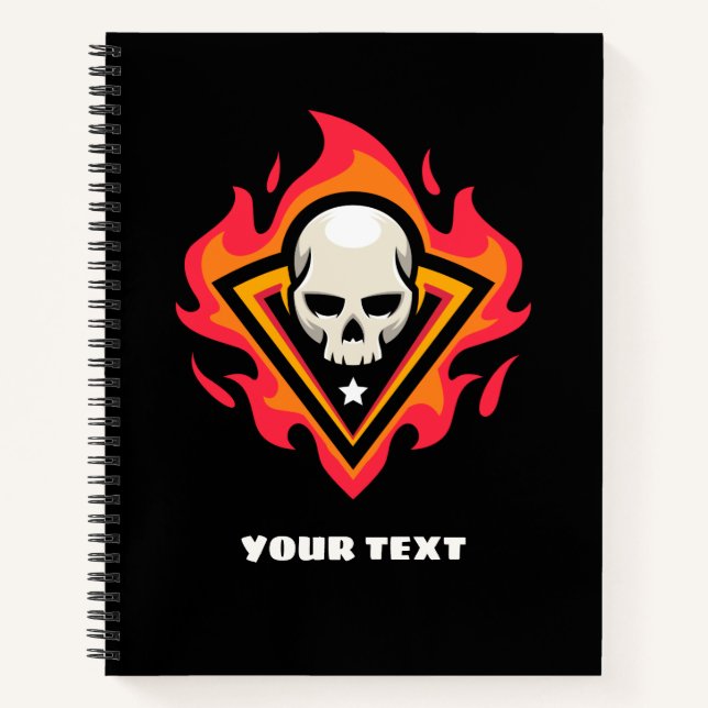 Cuaderno Logotipo del cráneo de inflamación del personaliza (Anverso)