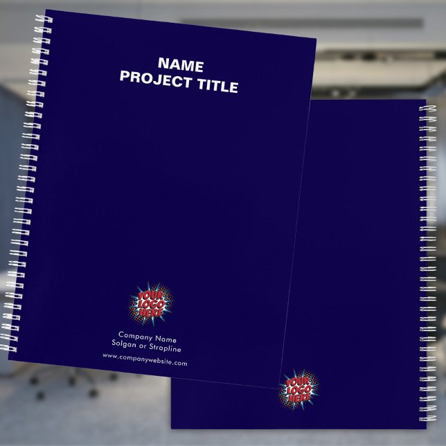 Cuaderno Logotipo del personalizado, sitio web, nombre, azu (Subido por el creador)