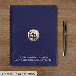 Cuaderno Logotipo del sello de oro azul de la marina