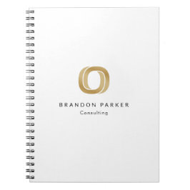 Cuaderno Logotipo Dorado Profesional Simple Empresario