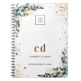 Cuaderno Logotipo empresarial blanco de eucalipto