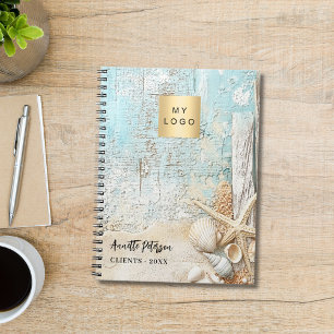 Cuaderno Logotipo empresarial con estrella de mar y concha