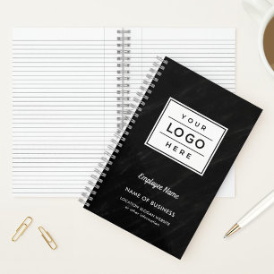 Cuaderno Logotipo empresarial de mármol negro de marca