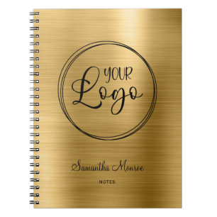 Cuaderno Logotipo Empresarial Faux Oro Ombre Foil Reunión