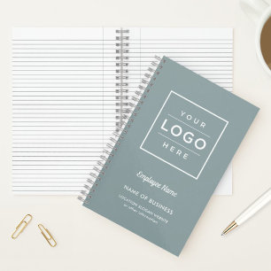 Cuaderno Logotipo empresarial gris pizarra con marca