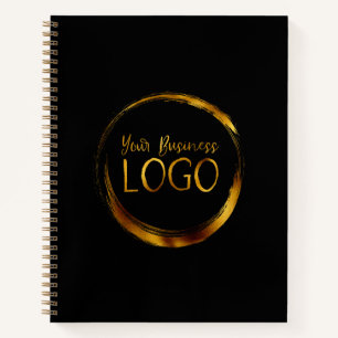 Cuaderno Logotipo Empresarial Redondo en Promocional Negro