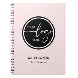 Cuaderno Logotipo Empresarial Rosa Personalizado de la Empr