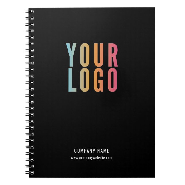 Cuaderno Logotipo Empresarial Simple Promocional Negro (Frente)