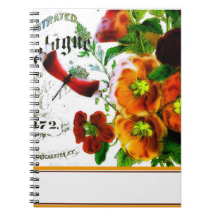 Cuaderno logotipo floral vintage