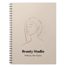 Cuaderno Logotipo minimalista de cara Belleza del pelo maqu